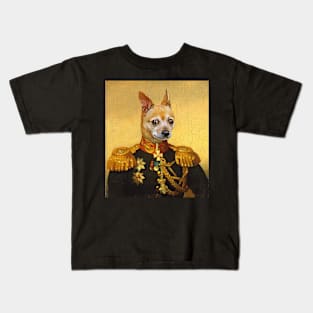 Chiuahuah Military Portrait Kids T-Shirt